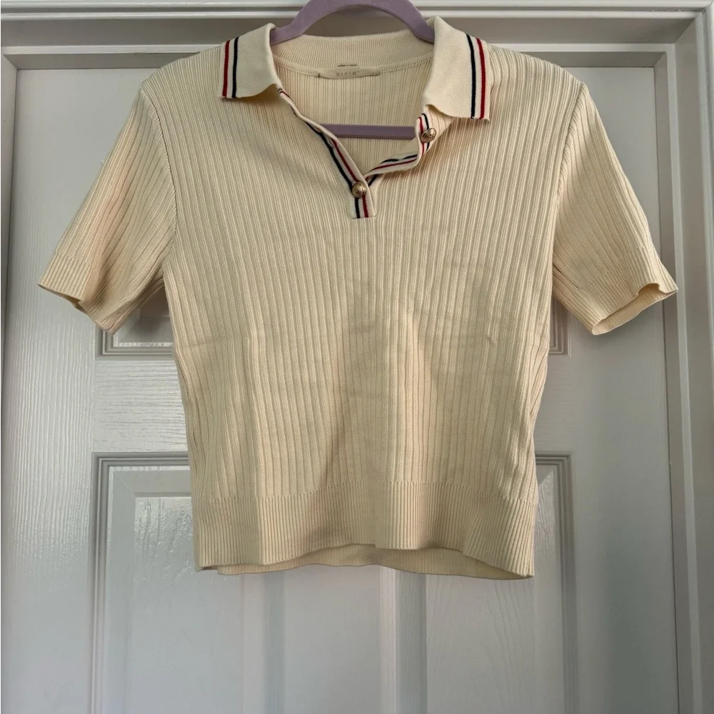 Knit Collar Two Piece Short Sleeve Top and Mini Skirt Matching Set - Picture 13 of 15